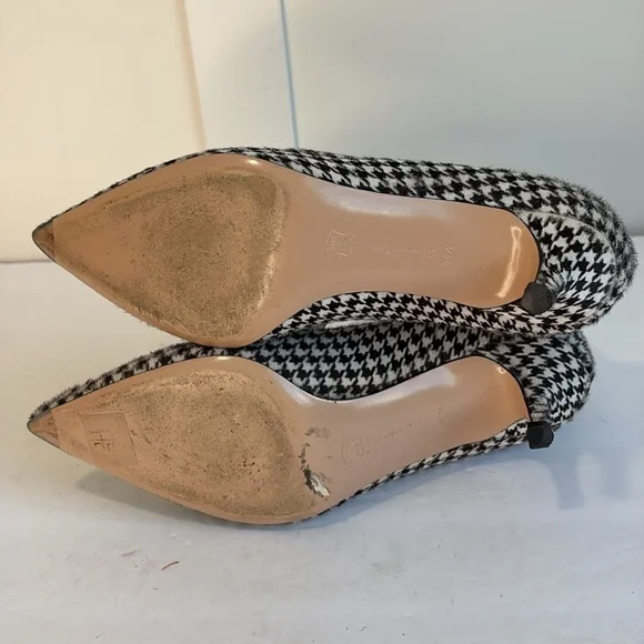 Gianvito Rossi Houndstooth Kitten-Heel Pointed Toe Loafer Pumps
